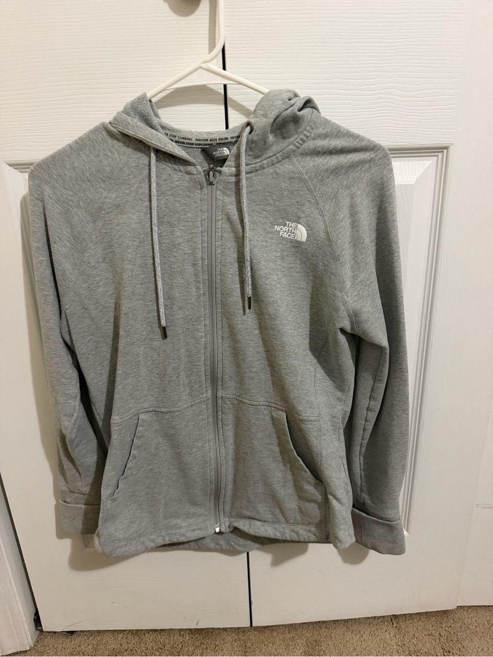 The North Face Light Gray Full-Zip Hoodie Jacket